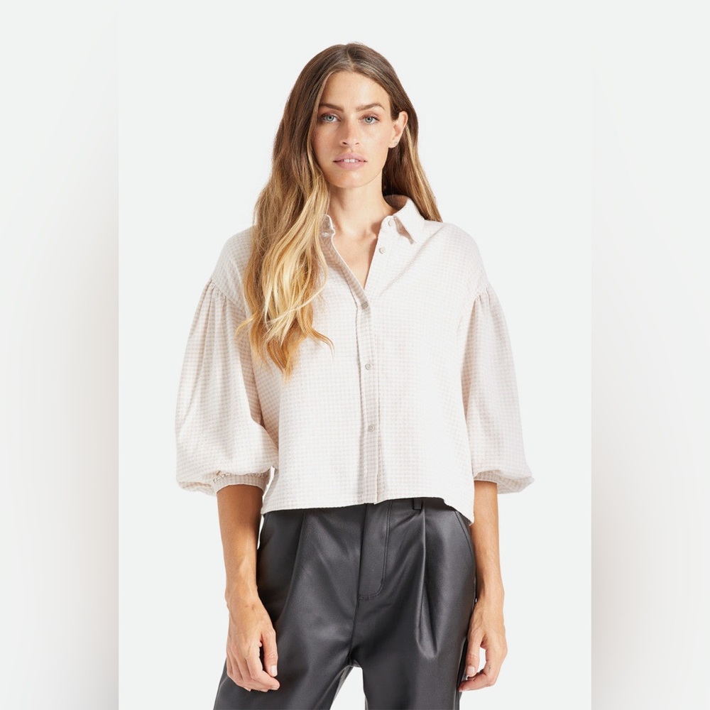 BRIXTON Textured Cream Button-Up Shirt
